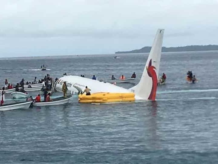 Passengers swim for their lives after plane misses runway, crash lands in Pacific lagoon