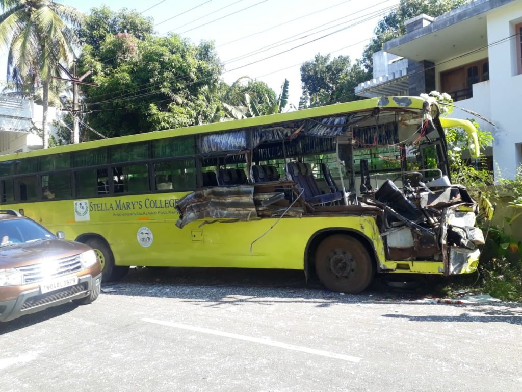 Stella Mary's College Of Engineering Bus Accident near Soora Pallam
